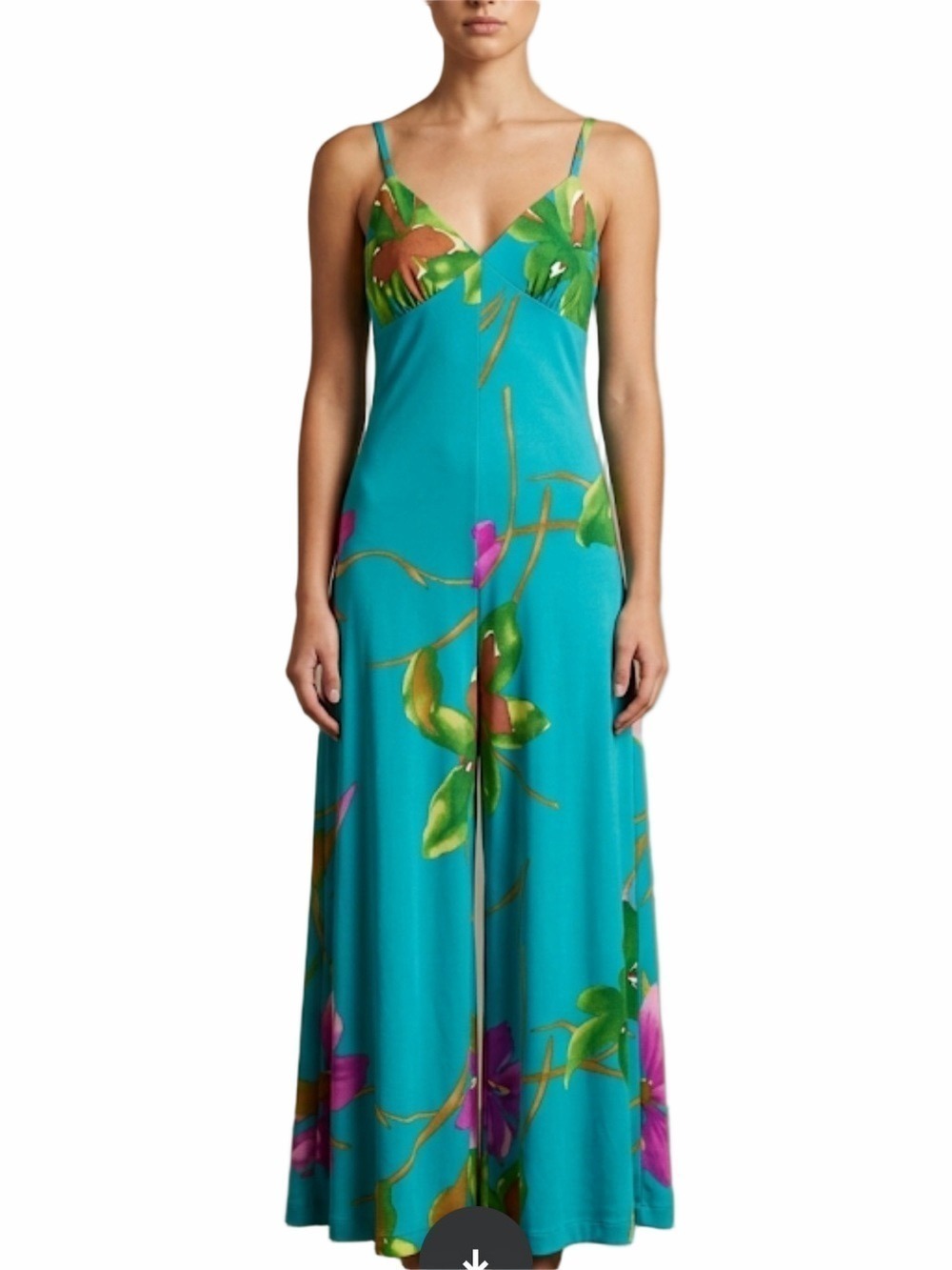 Tori Roberts Honolulu Vintage Floral Maxi Jumpsuit matching Jacket 70’s sz 8